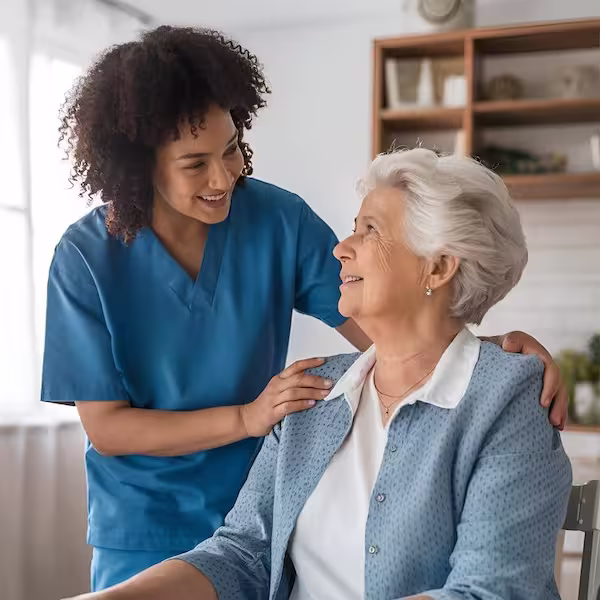 Professional caregivers providing quality care